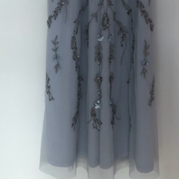 SOLD Adrianna Papell Floral Beaded Blouson Gown - Picture 5 of 6